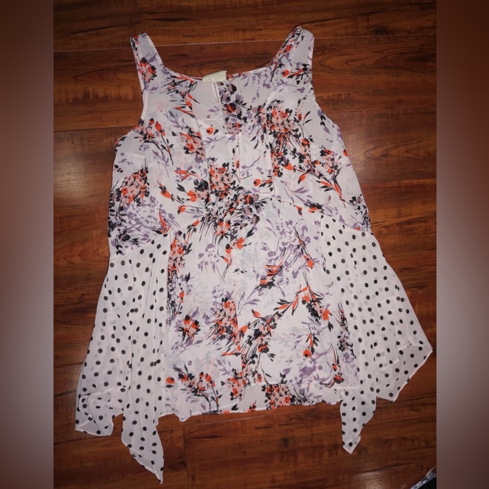 Anthro Vanessa Virginia Size Large Ivory Sleeveless Tunic Top